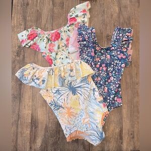 SWIM BUNDLE! Ruffle Butts Girls Size 7 One Piece Swim Suits